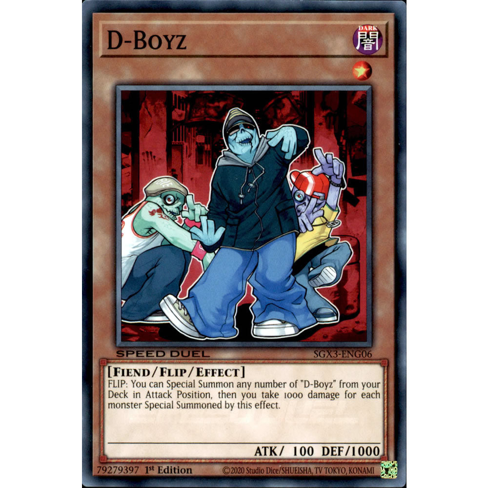 D-Boyz SGX3-ENG06 Yu-Gi-Oh! Card from the Speed Duel GX: Duelists of Shadows Set