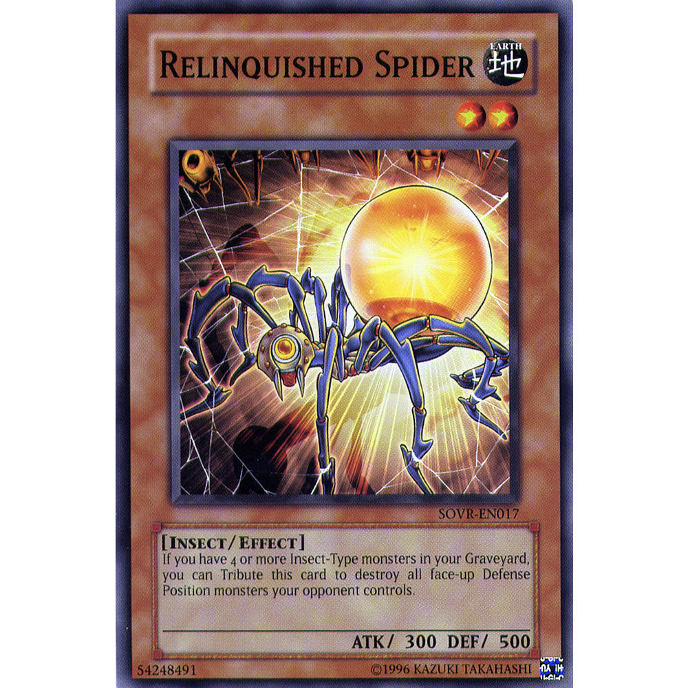 Relinquished Spider SOVR-EN017 Yu-Gi-Oh! Card Relinquished Spider SOVR-EN017 Yu-Gi-Oh! Card