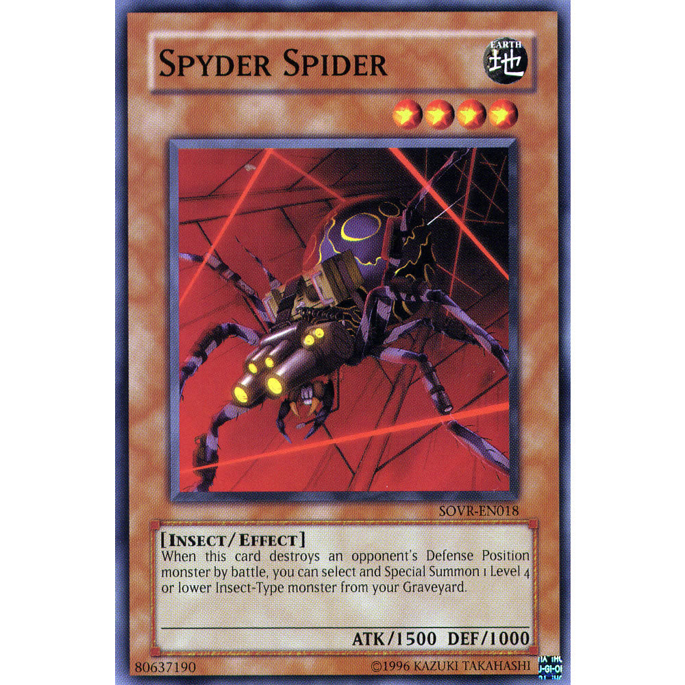 Spyder Spider SOVR-EN018 Yu-Gi-Oh! Card - Deckboosters Spyder Spider SOVR-EN018 Yu-Gi-Oh! Card - Deckboosters