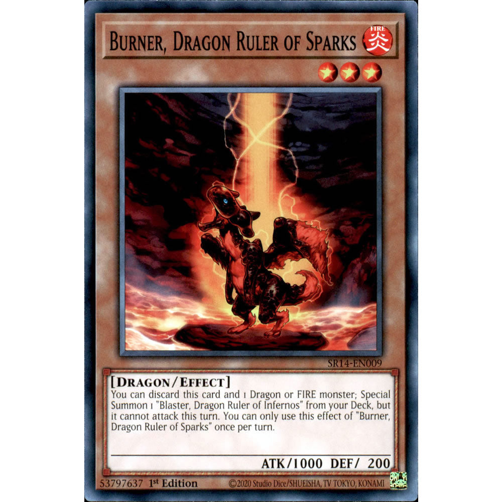 Burner, Dragon Ruler of Sparks SR14-EN009 Yu-Gi-Oh! Card Burner, Dragon Ruler of Sparks SR14-EN009 Yu-Gi-Oh! Card