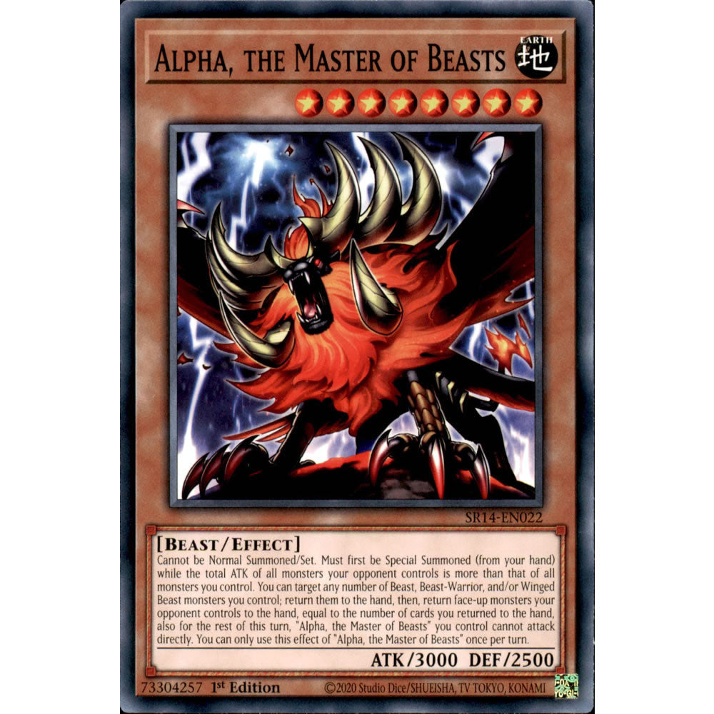 alpha yugioh card Alpha, the Master of Beasts SR14-EN022 Yu-Gi-Oh! Card
