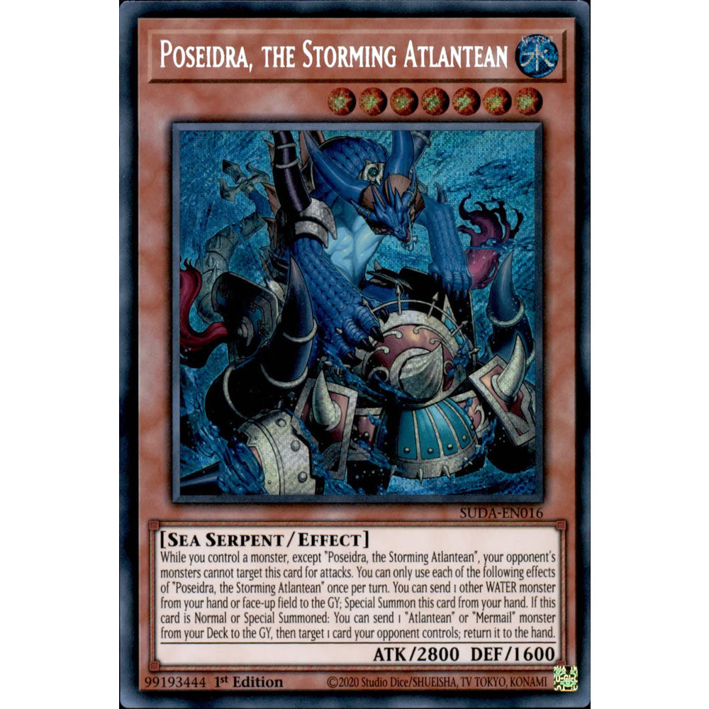 sea serpent yugioh cards Poseidra, the Storming Atlantean SUDA-EN016 Yu-Gi-Oh! Card