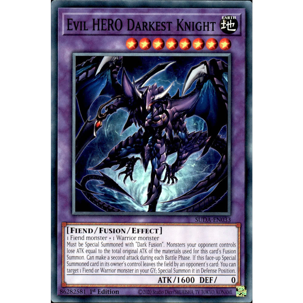 Evil HERO Darkest Knight SUDA-EN033 Yu-Gi-Oh! Card from the Supreme Darkness Set