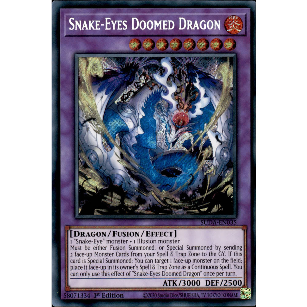 Snake-Eyes Doomed Dragon SUDA-EN035 Yu-Gi-Oh! Card from the Supreme Darkness Set