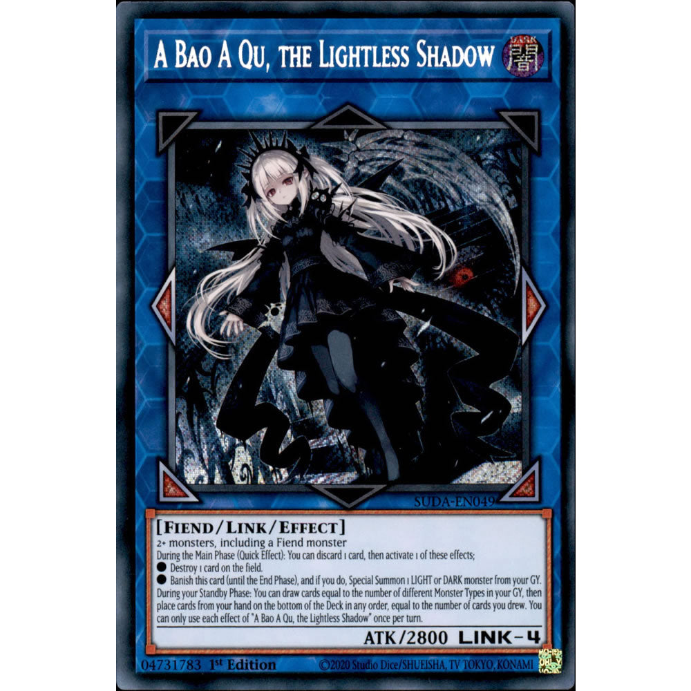 A Bao A Qu, the Lightless Shadow SUDA-EN049 Yu-Gi-Oh! Card from the Supreme Darkness Set