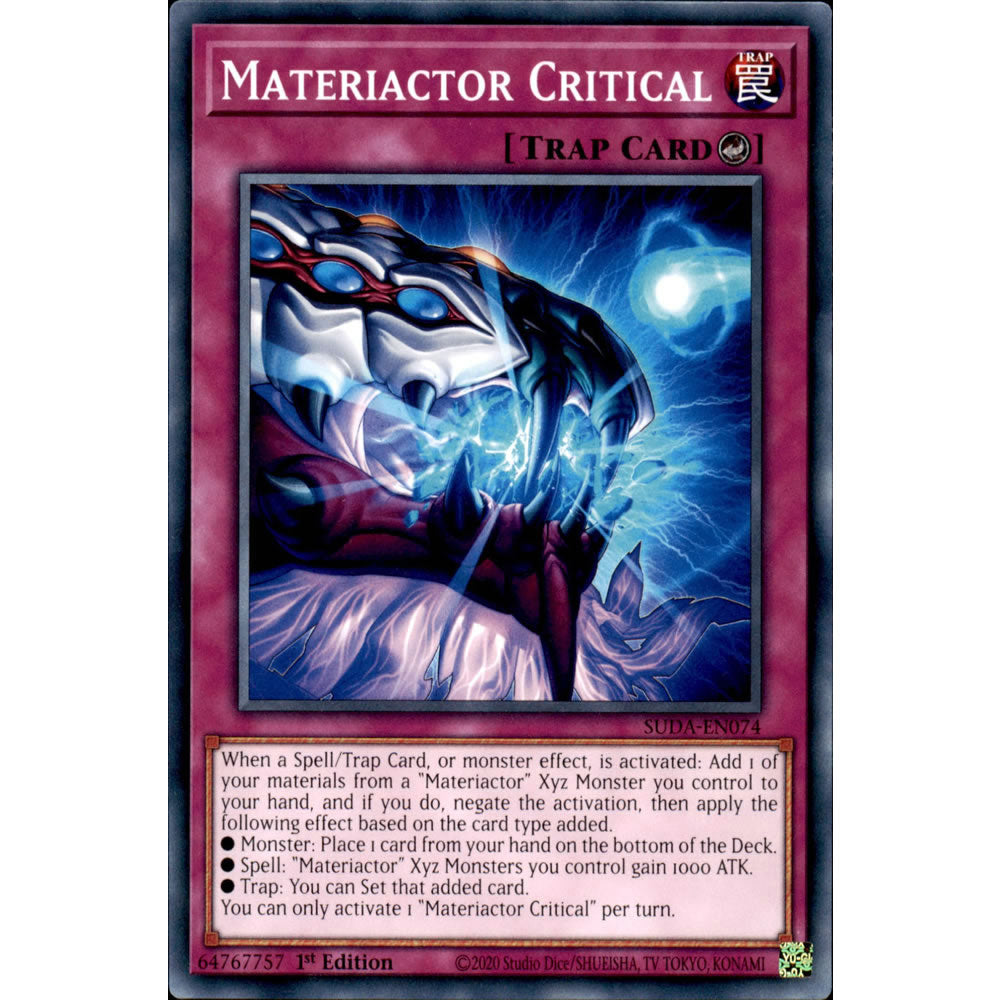 Materiactor Critical SUDA-EN074 Yu-Gi-Oh! Card from the Supreme Darkness Set