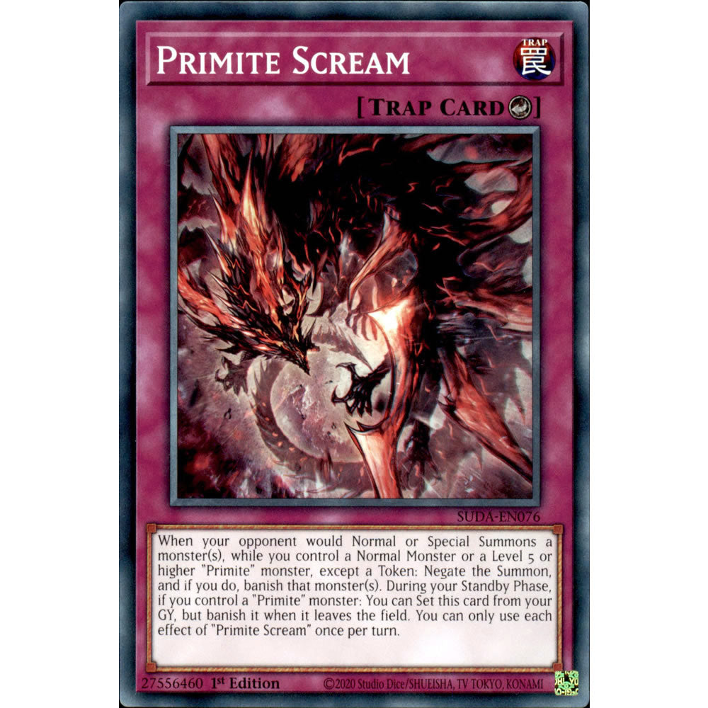Primite Scream SUDA-EN076 Yu-Gi-Oh! Card from the Supreme Darkness Set