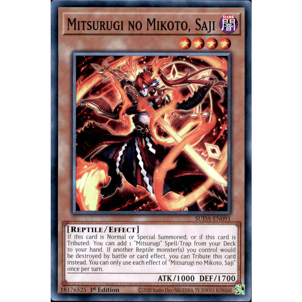 Mitsurugi no Mikoto, Saji SUDA-EN091 Yu-Gi-Oh! Card from the Supreme Darkness Set