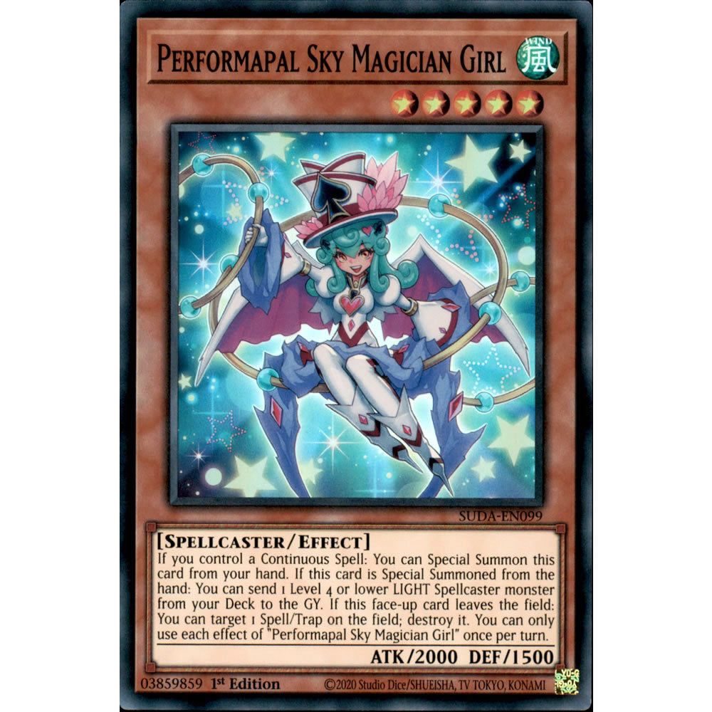 Performapal Sky Magician Girl SUDA-EN099 Yu-Gi-Oh! Card from the Supreme Darkness Set