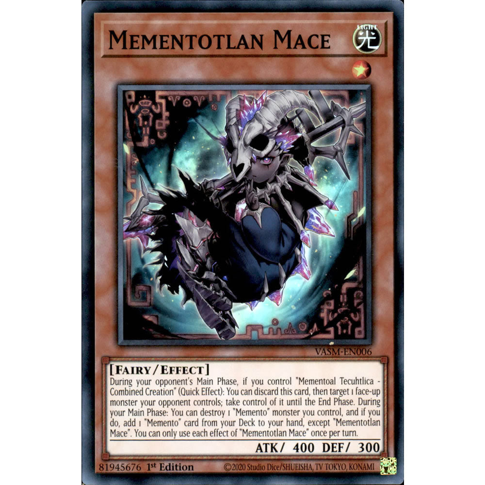Mementotlan Mace VASM-EN006 Yu-Gi-Oh! Card from the Valiant Smashers Set
