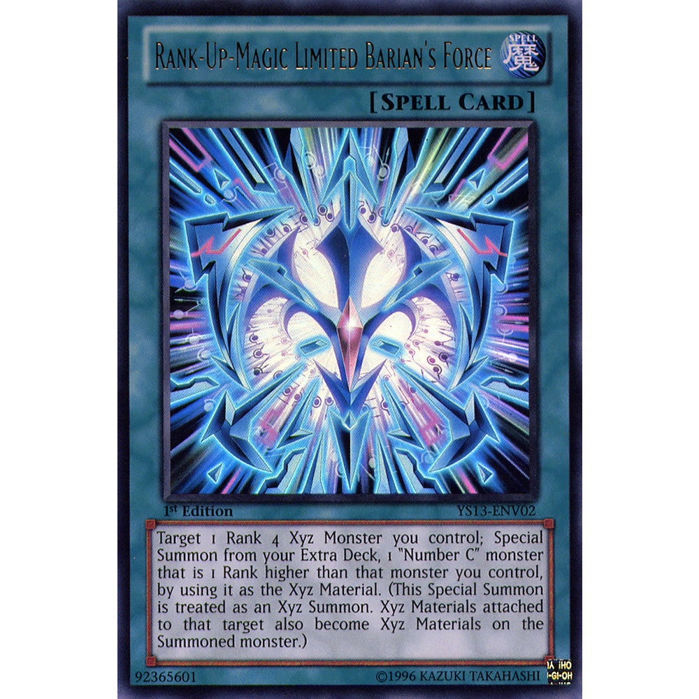 Rank-Up-Magic Limited Barian's Force YS13-ENV02 Yu-Gi-Oh! Card from the V for Victory Set