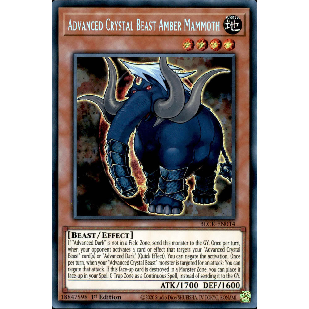 Advanced Crystal Beast Amber Mammoth BLCR-EN014 Yu-Gi-Oh! Card from the Battles of Legend: Crystal Revenge Set