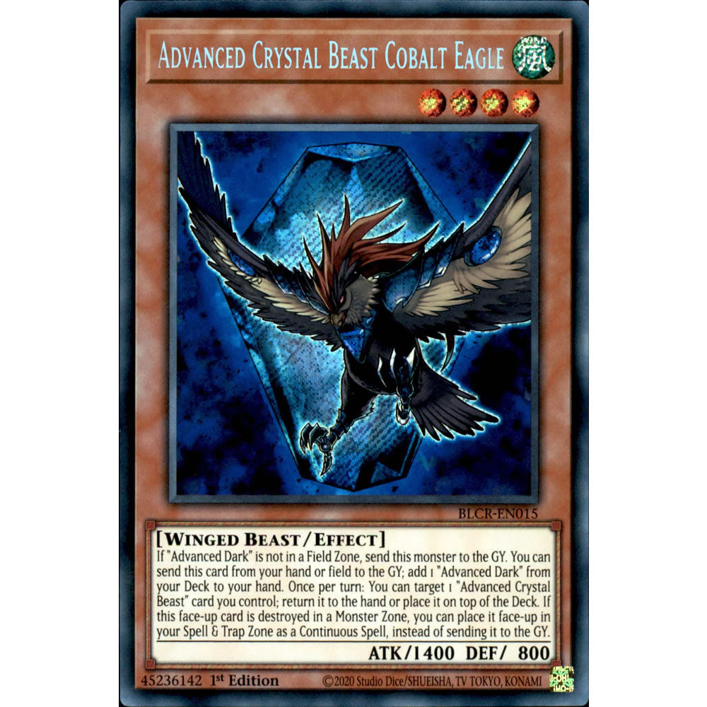 Advanced Crystal Beast Cobalt Eagle BLCR-EN015 Yu-Gi-Oh! Card from the Battles of Legend: Crystal Revenge Set
