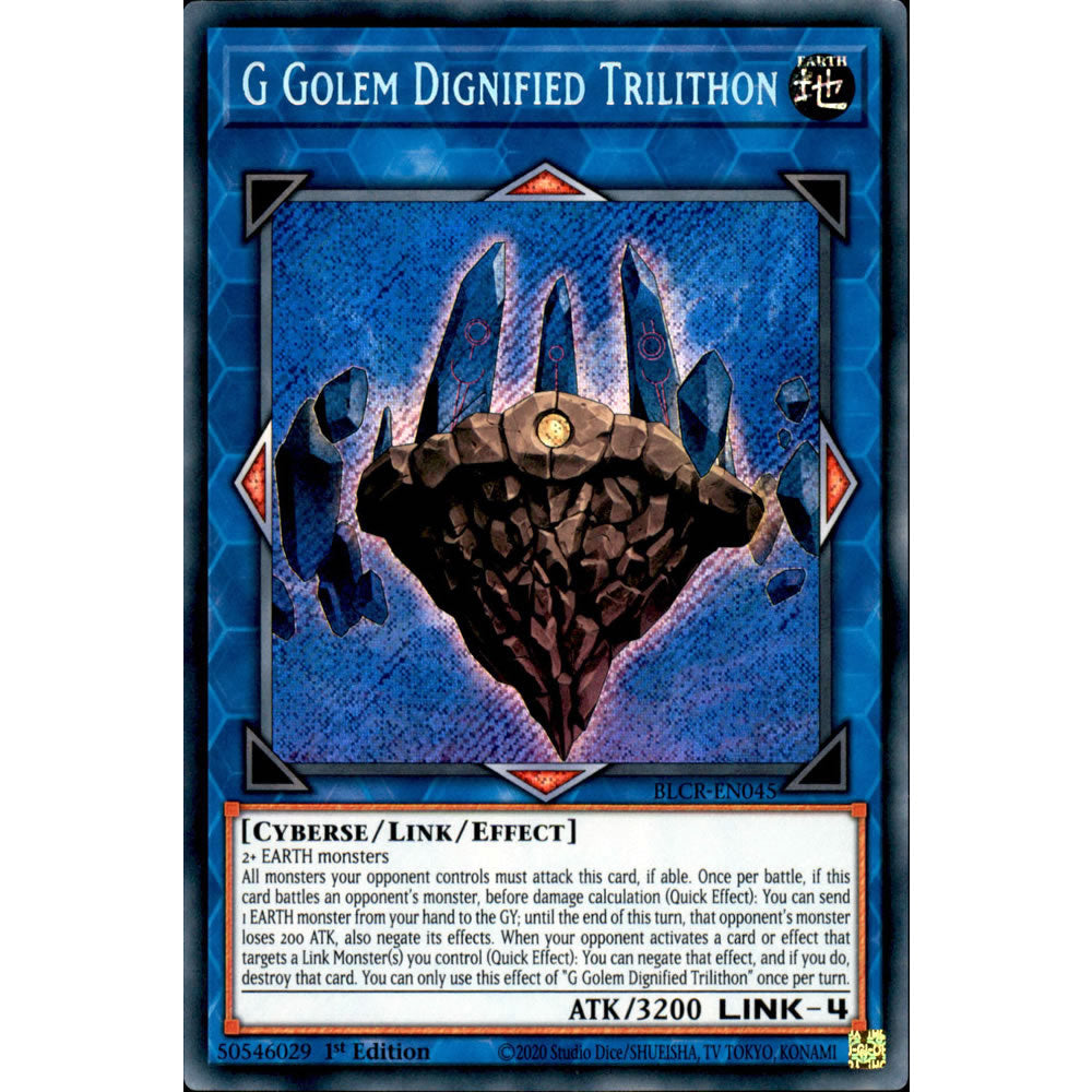 G Golem Dignified Trilithon BLCR-EN045 Yu-Gi-Oh! Card from the Battles of Legend: Crystal Revenge Set