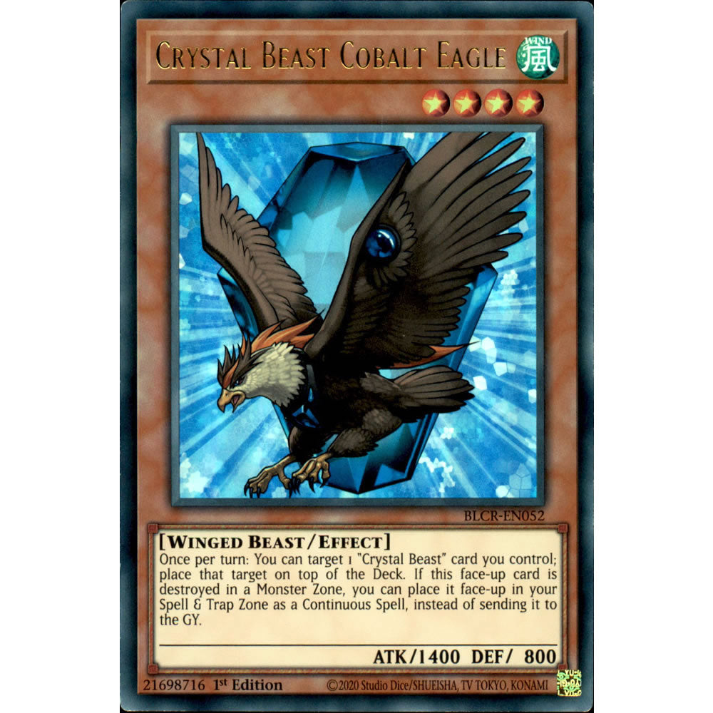 Crystal Beast Cobalt Eagle BLCR-EN052 Yu-Gi-Oh! Card from the Battles of Legend: Crystal Revenge Set