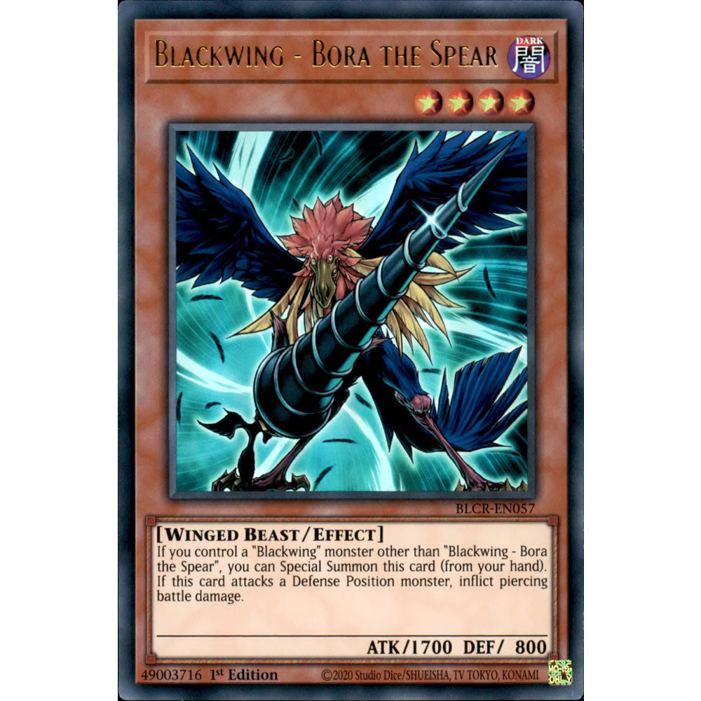 Blackwing - Bora the Spear BLCR-EN057 Yu-Gi-Oh! Card from the Battles of Legend: Crystal Revenge Set