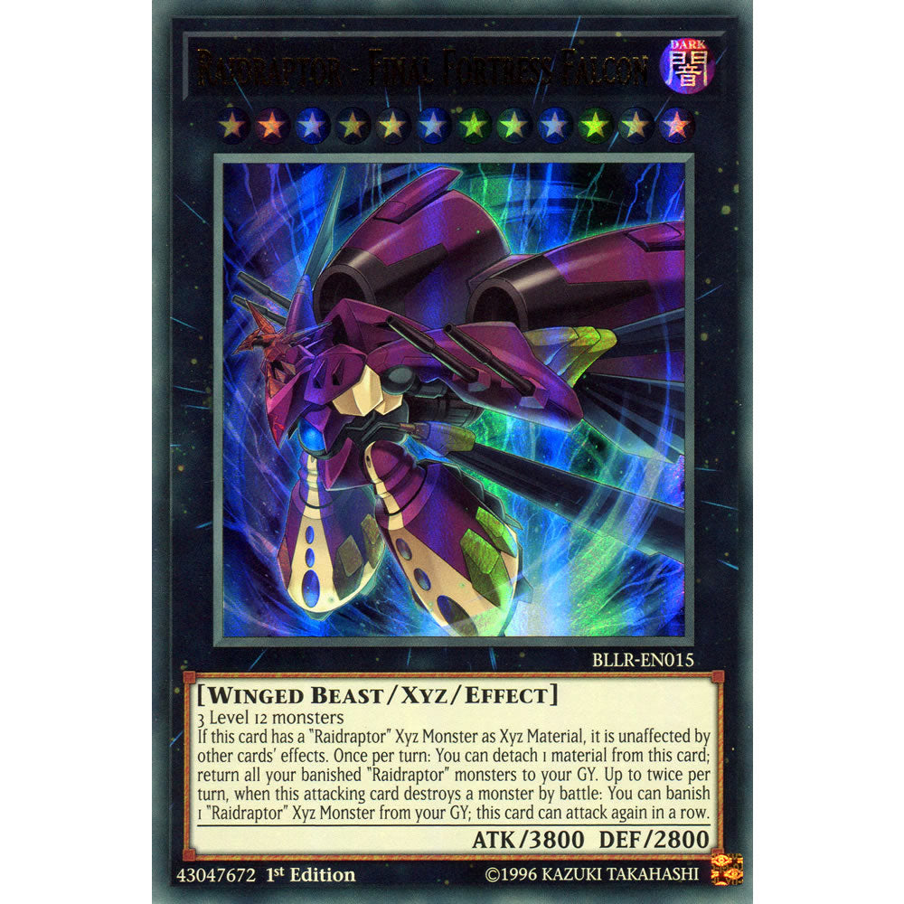 Raidraptor - Final Fortress Falcon BLLR-EN015 Yu-Gi-Oh! Card from the Battles of Legend: Light's Revenge Set