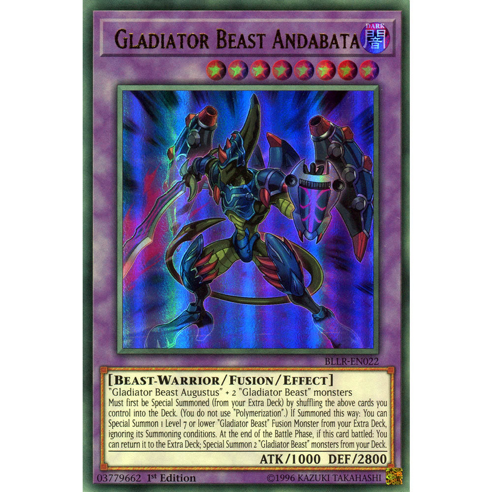 Gladiator Beast Andabata BLLR-EN022 Yu-Gi-Oh! Card from the Battles of Legend: Light's Revenge Set