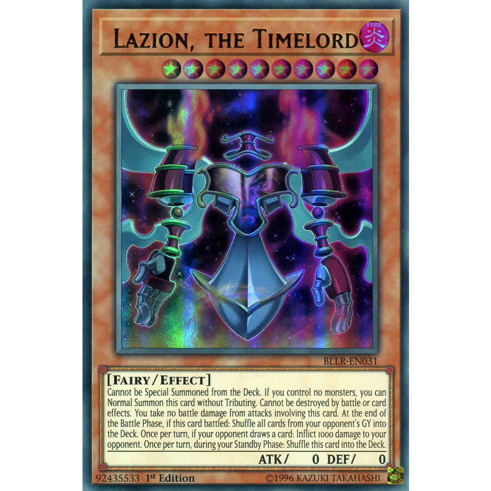 Lazion, the Timelord BLLR-EN031 Yu-Gi-Oh! Card from the Battles of Legend: Light's Revenge Set