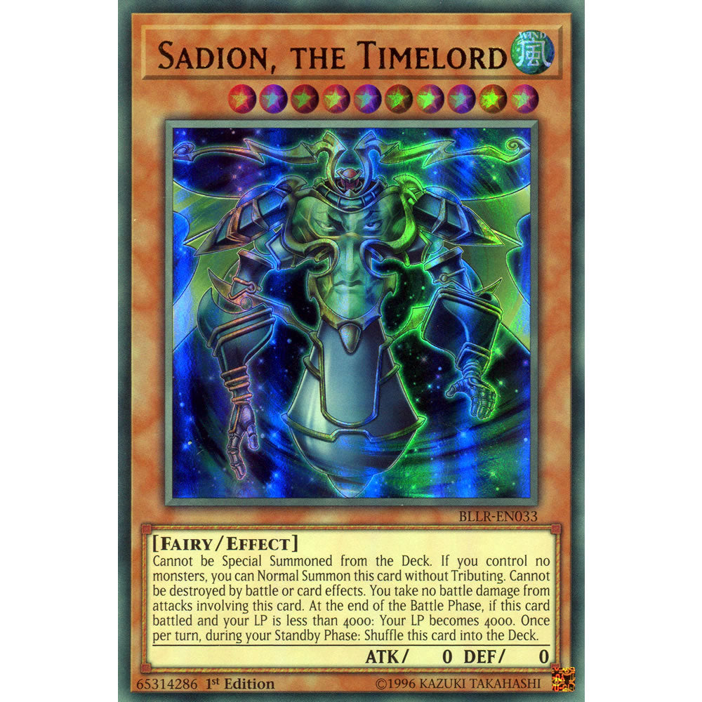 Sadion, the Timelord BLLR-EN033 Yu-Gi-Oh! Card from the Battles of Legend: Light's Revenge Set