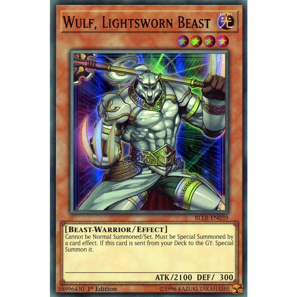 Wulf, Lightsworn Beast BLLR-EN039 Yu-Gi-Oh! Card from the Battles of Legend: Light's Revenge Set