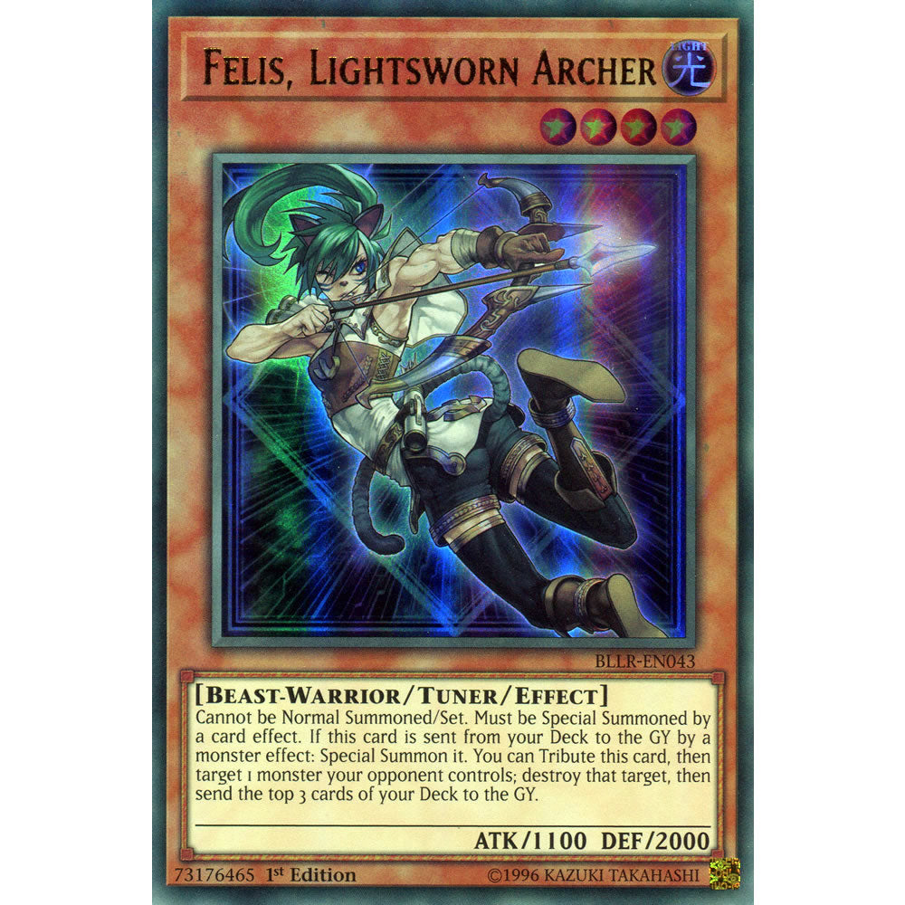 Felis, Lightsworn Archer BLLR-EN043 Yu-Gi-Oh! Card from the Battles of Legend: Light's Revenge Set