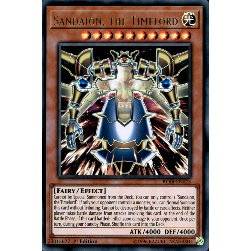 Sandaion, the Timelord BLRR-EN025 Yu-Gi-Oh! Card from the Battles of Legend: Relentless Revenge Set