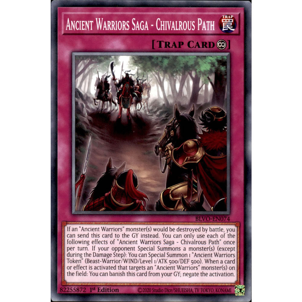 Ancient Warriors Saga - Chivalrous Path BLVO-EN074 Yu-Gi-Oh! Card from the Blazing Vortex Set