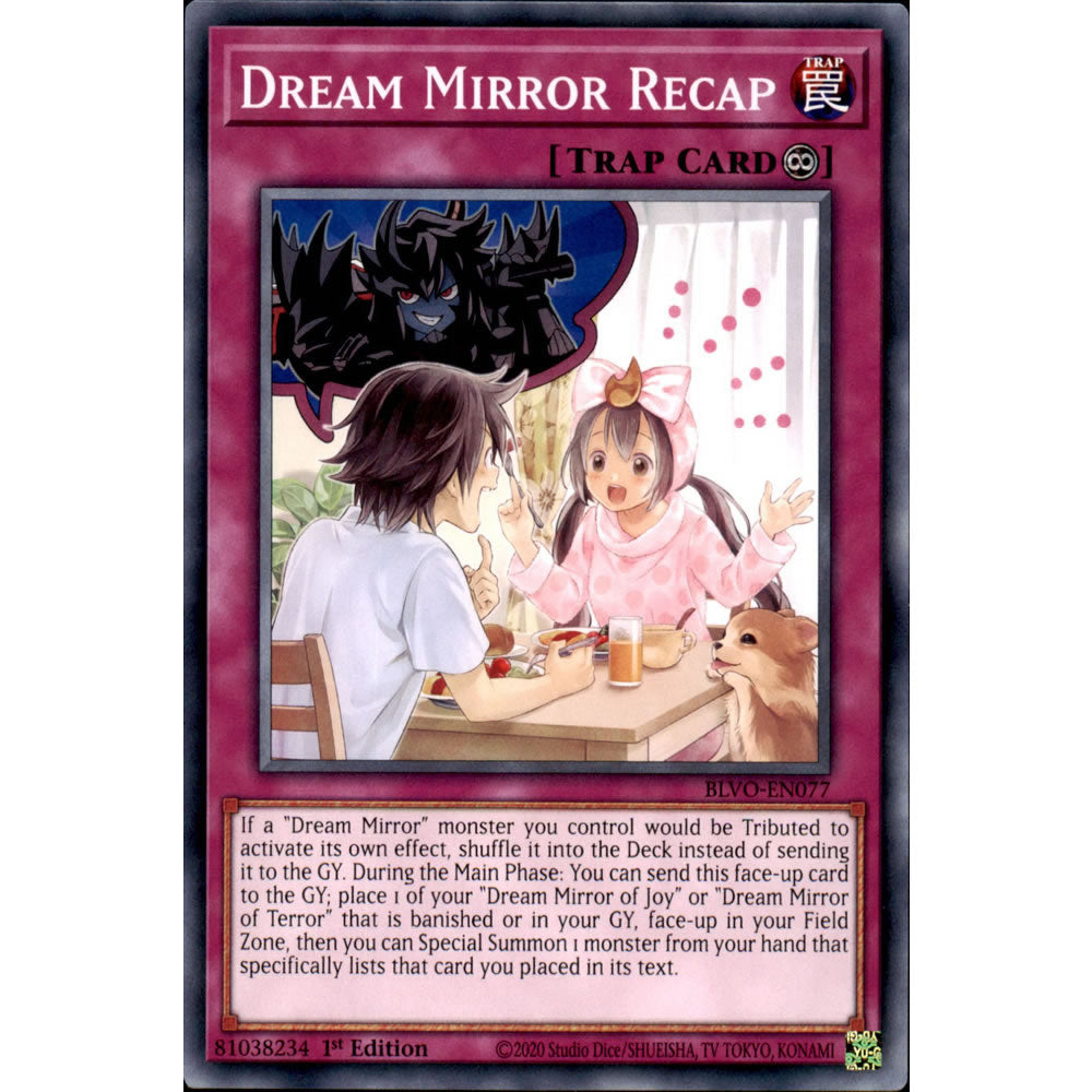 Dream Mirror Recap BLVO-EN077 Yu-Gi-Oh! Card from the Blazing Vortex Set