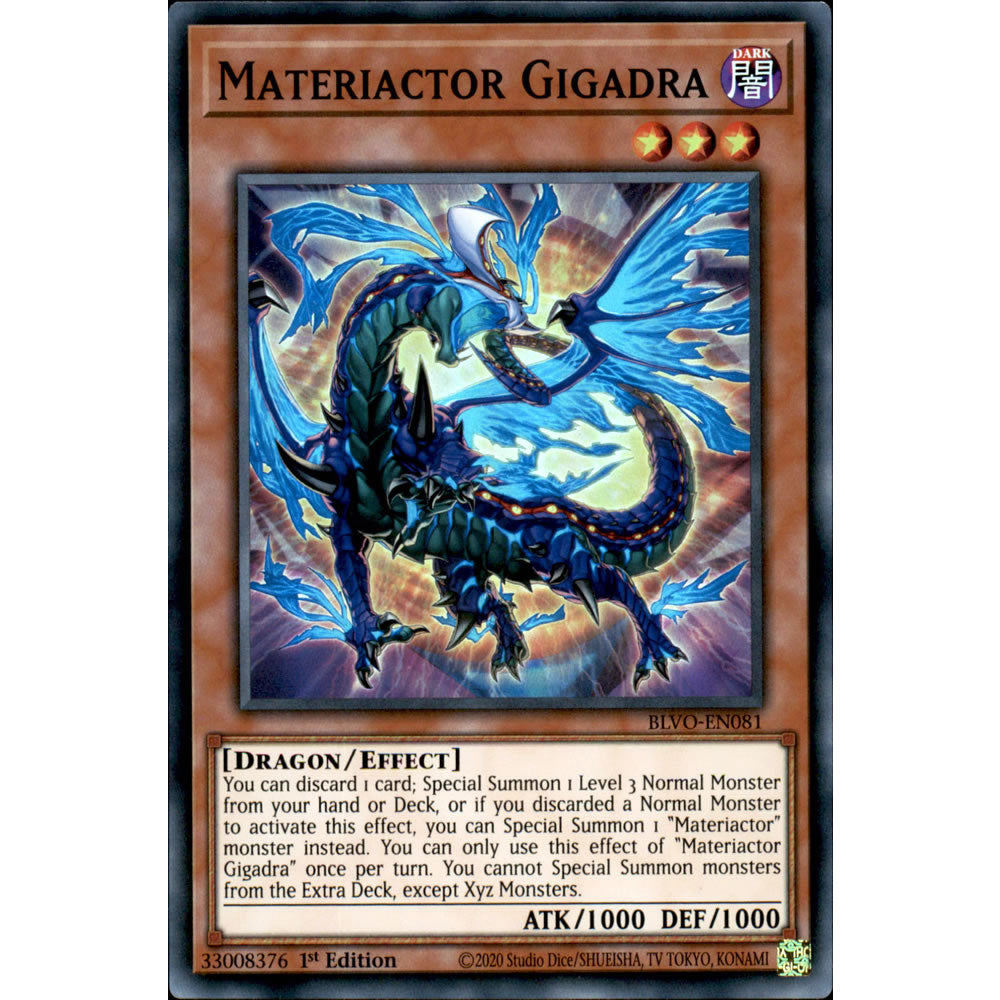 Materiactor Gigadra BLVO-EN081 Yu-Gi-Oh! Card from the Blazing Vortex Set