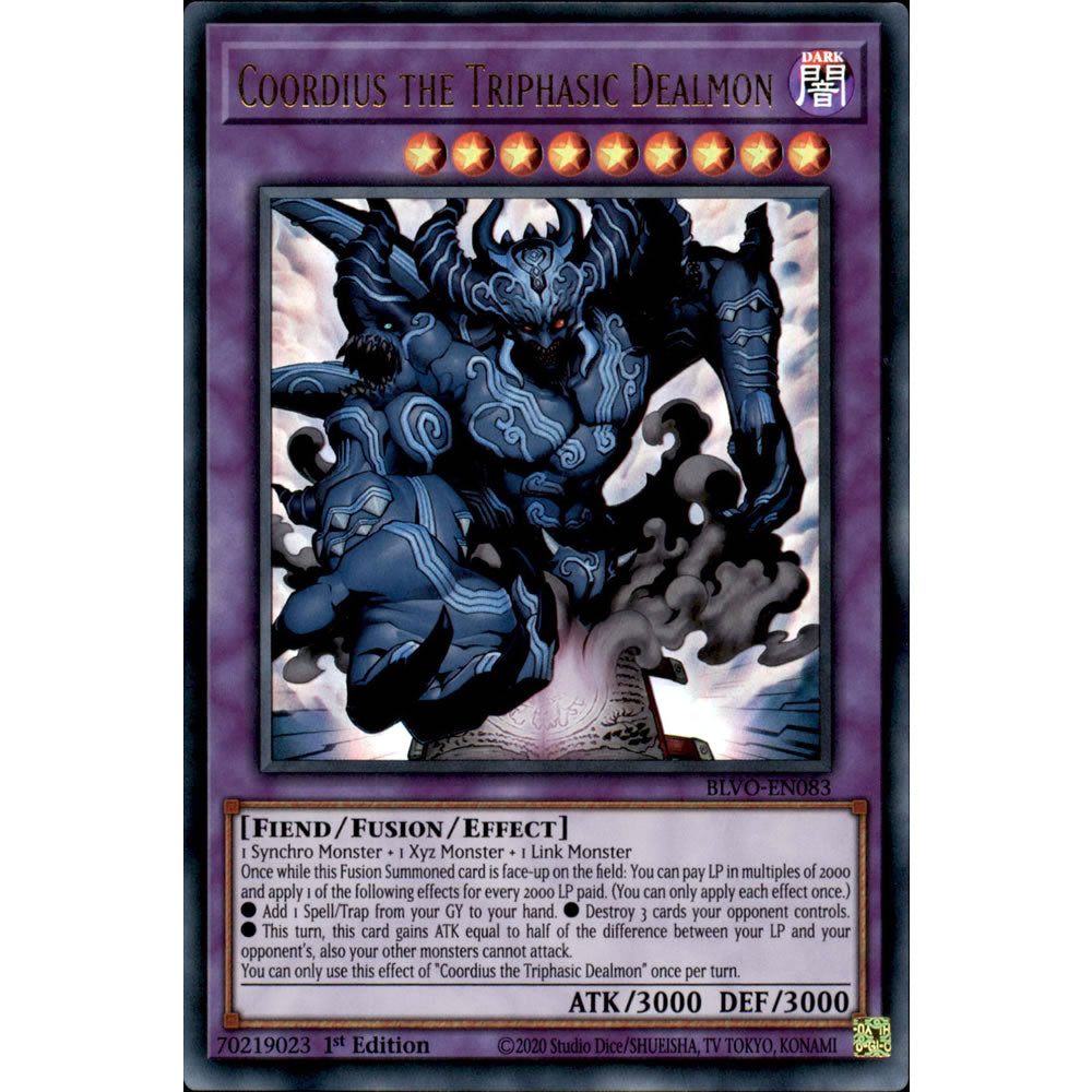 Coordius the Triphasic Dealmon BLVO-EN083 Yu-Gi-Oh! Card from the Blazing Vortex Set