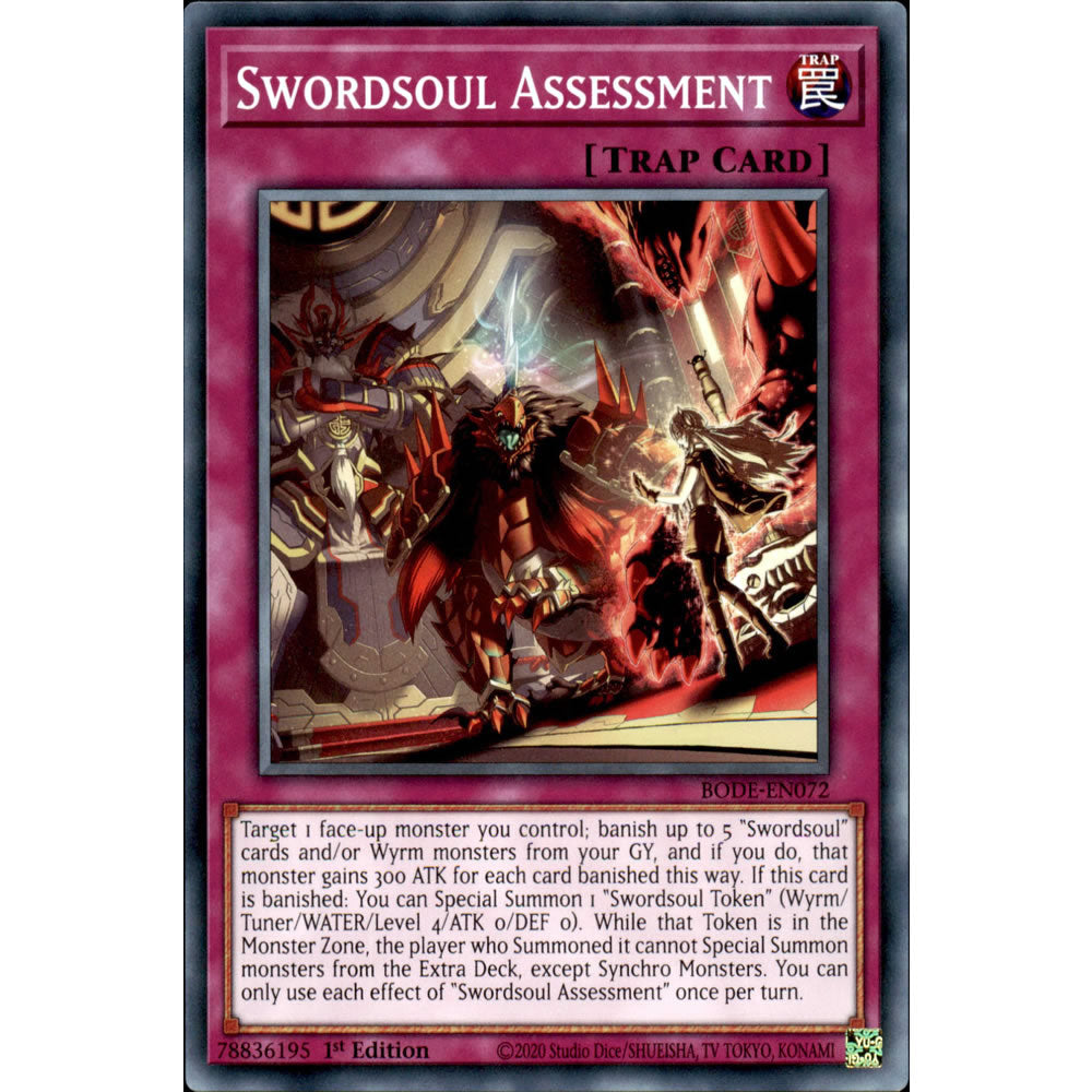 Swordsoul Assessment BODE-EN072 Yu-Gi-Oh! Card from the Burst of Destiny Set