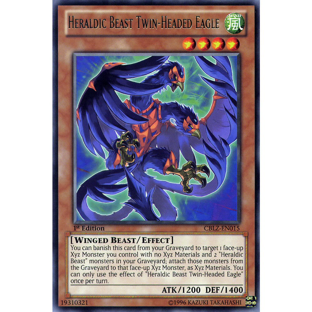 Heraldic Beast Twin-Headed Eagle CBLZ-EN015 Yu-Gi-Oh! Card from the Cosmo Blazer Set