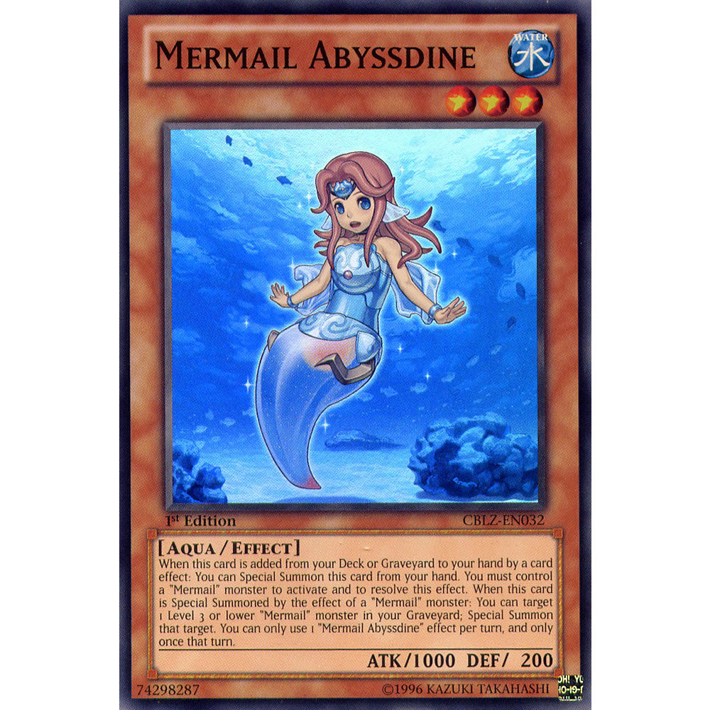 Mermail Abyssdine CBLZ-EN032 Yu-Gi-Oh! Card from the Cosmo Blazer Set