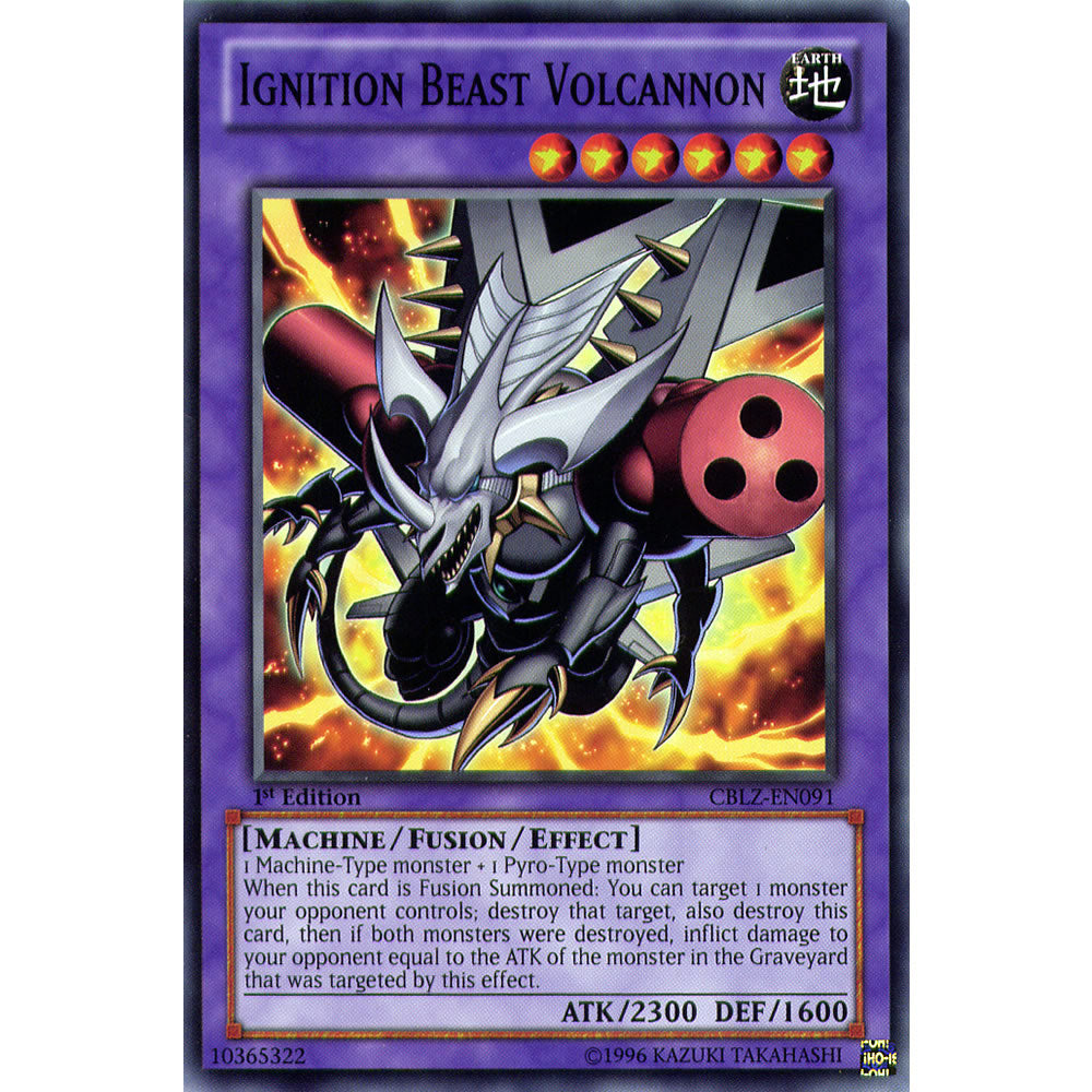 Ignition Beast Volcannon CBLZ-EN091 Yu-Gi-Oh! Card from the Cosmo Blazer Set