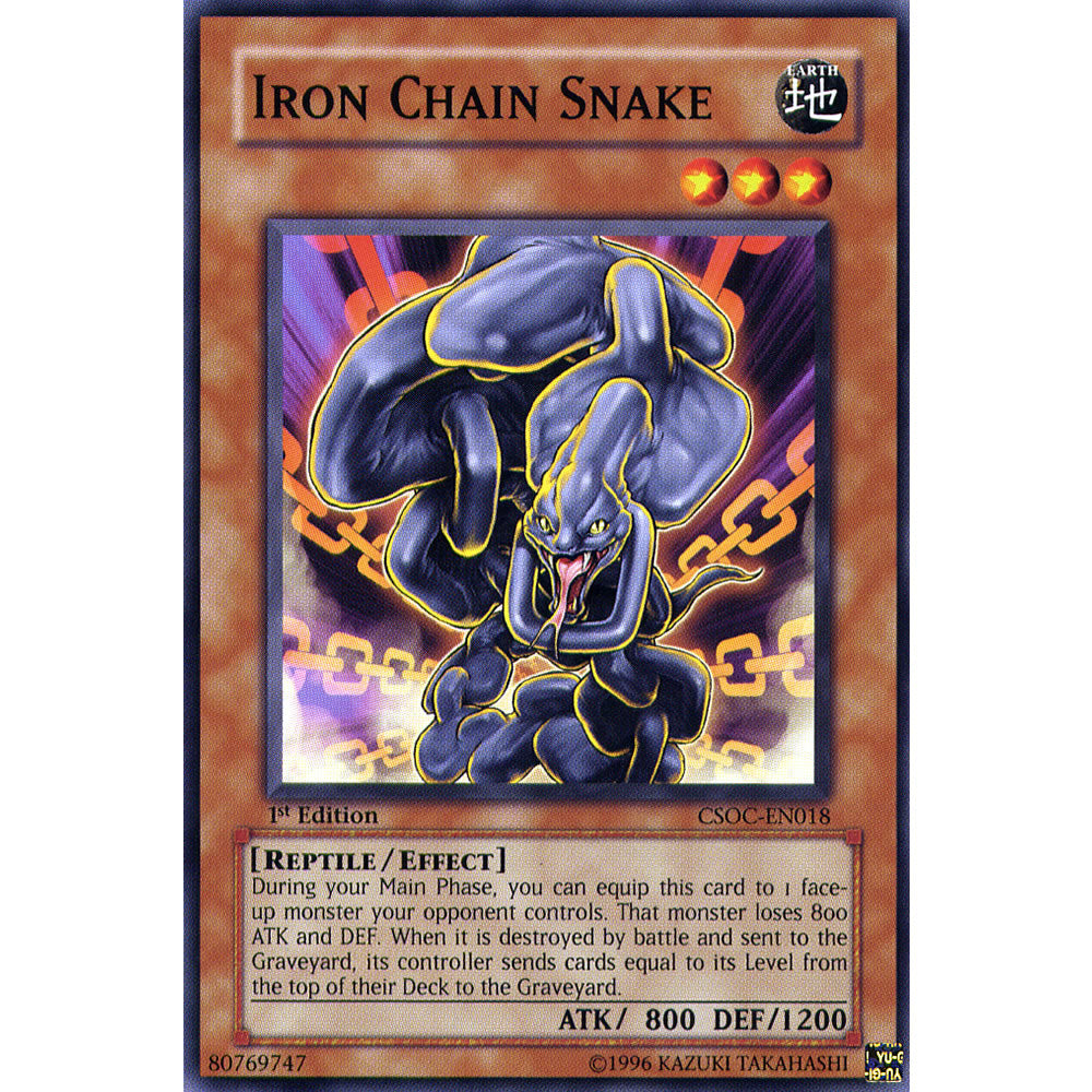 Iron Chain Snake CSOC-EN018 Yu-Gi-Oh! Card - Deckboosters Iron Chain Snake CSOC-EN018 Yu-Gi-Oh! Card - Deckboosters