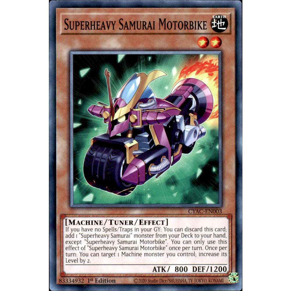 Superheavy Samurai Motorbike CYAC-EN003 Yu-Gi-Oh! Card Superheavy Samurai Motorbike CYAC-EN003 Yu-Gi-Oh! Card