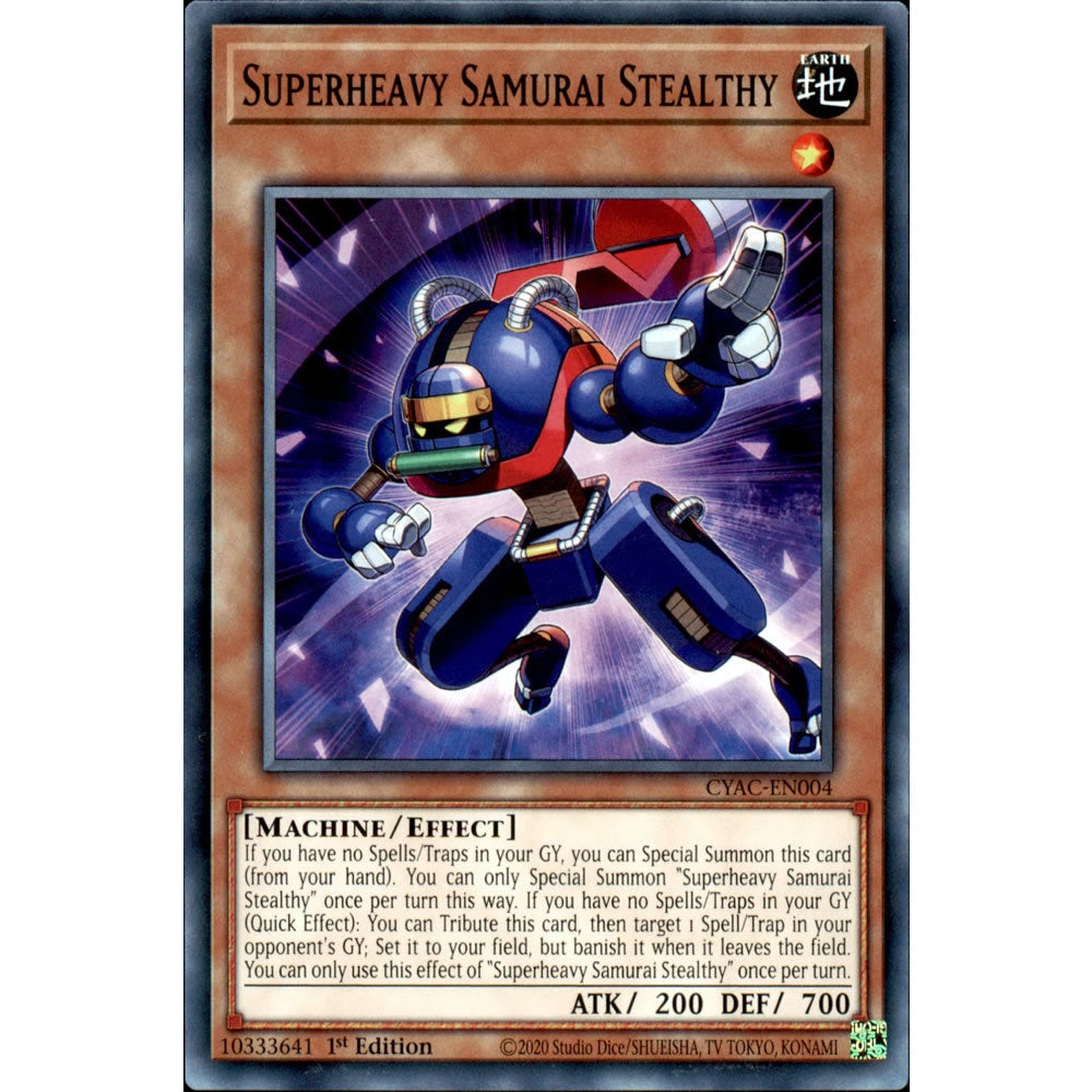 Superheavy Samurai Stealthy CYAC-EN004 Yu-Gi-Oh! Card Superheavy Samurai Stealthy CYAC-EN004 Yu-Gi-Oh! Card