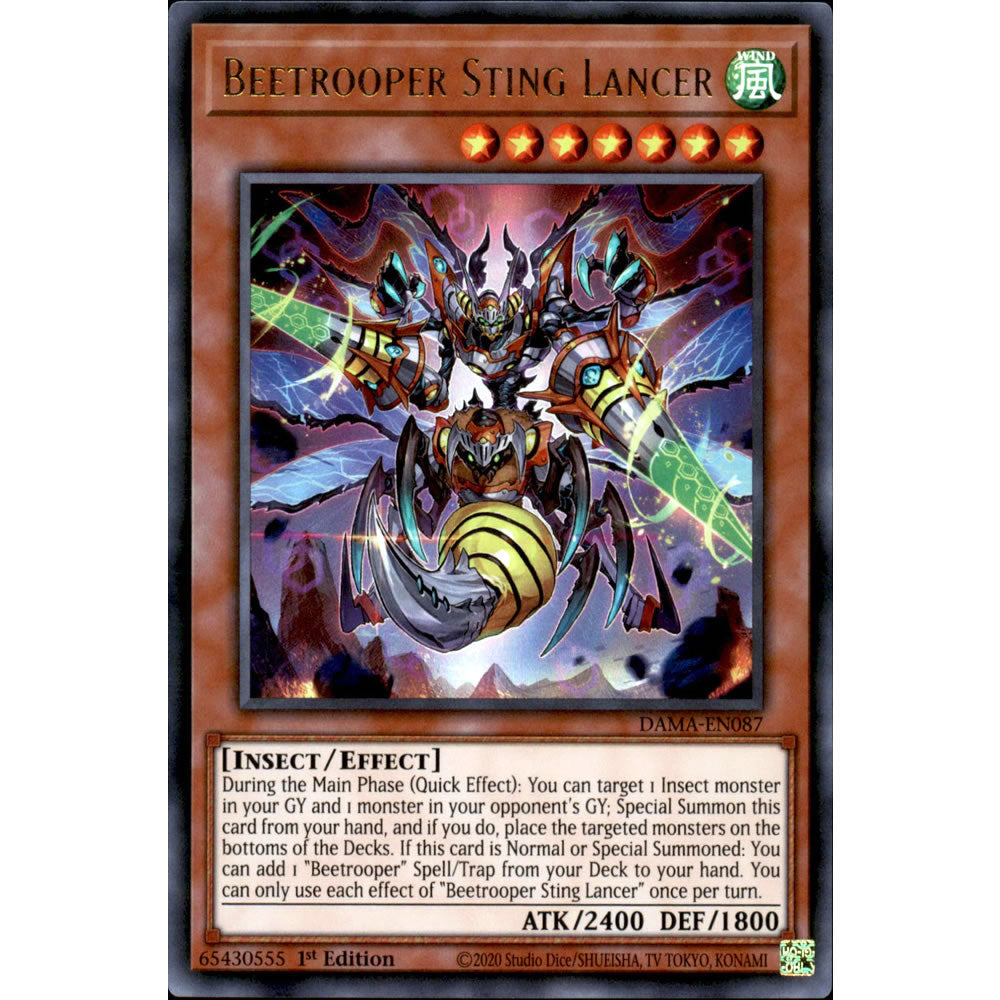 Beetrooper Sting Lancer DAMA-EN087 Yu-Gi-Oh! Card from the Dawn of Majesty Set