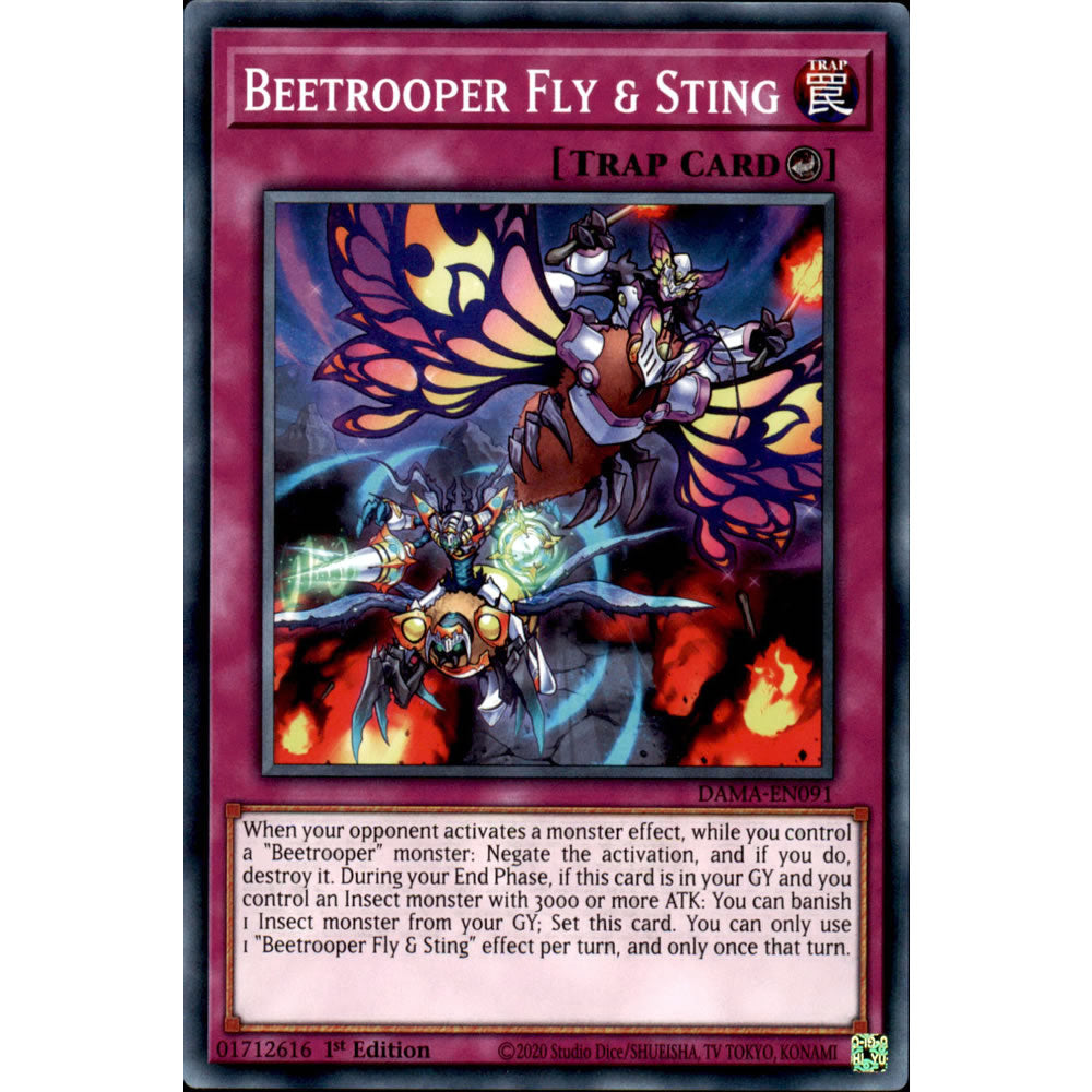 Beetrooper Fly & Sting DAMA-EN091 Yu-Gi-Oh! Card from the Dawn of Majesty Set