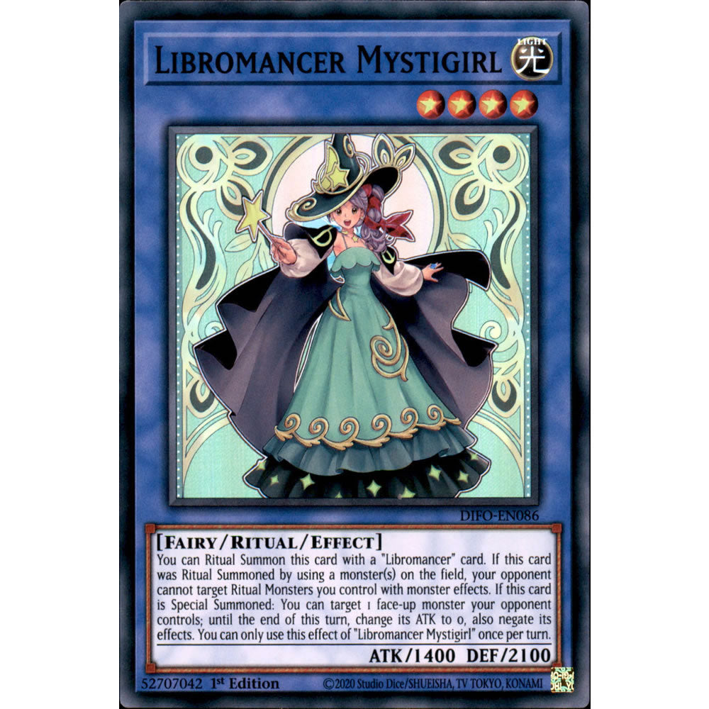 Libromancer Mystigirl DIFO-EN086 Yu-Gi-Oh! Card from the Dimension Force Set