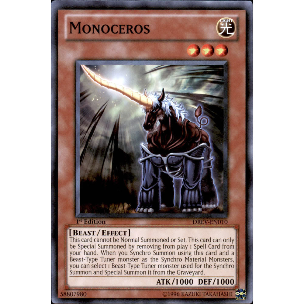 yugioh card database Monoceros DREV-EN010 Yu-Gi-Oh! Card
