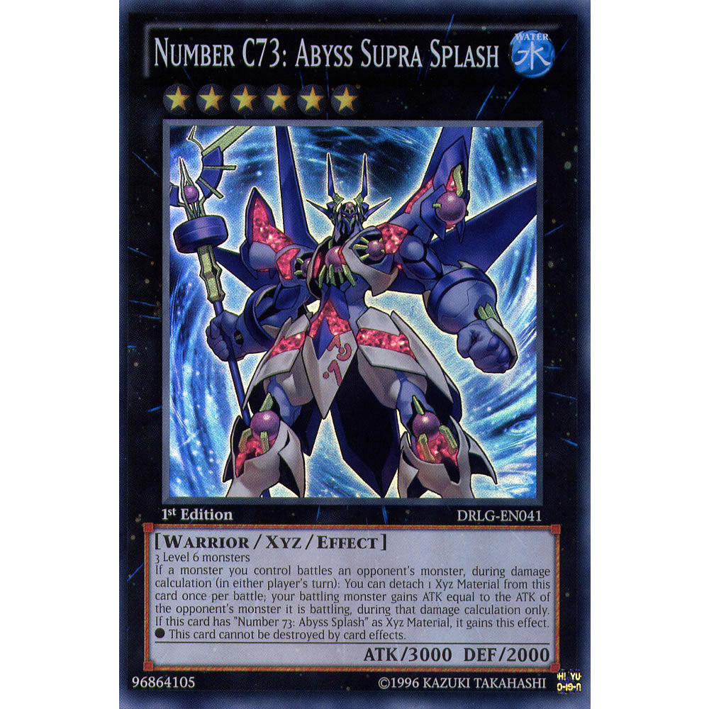 Number C73: Abyss Supra Splash DRLG-EN041 Yu-Gi-Oh! Card from the Dragons of Legend Set