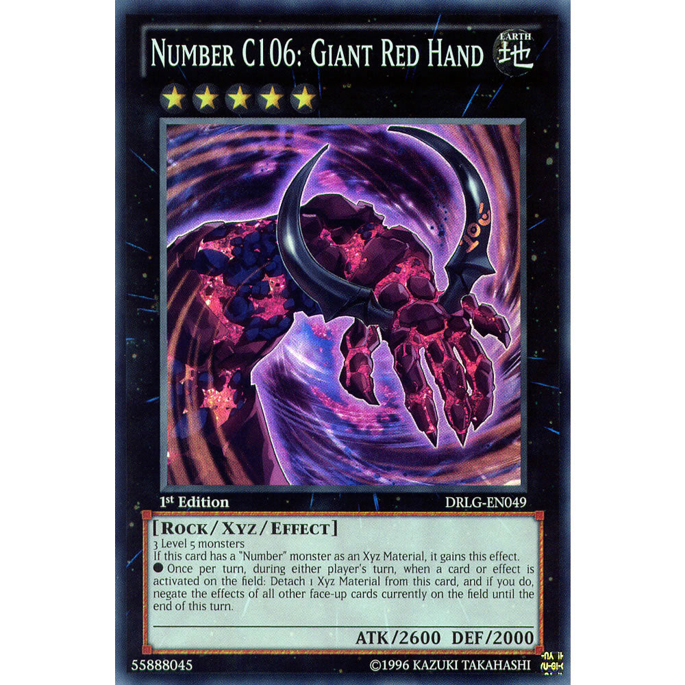 Number C106: Giant Red Hand DRLG-EN049 Yu-Gi-Oh! Card from the Dragons of Legend Set