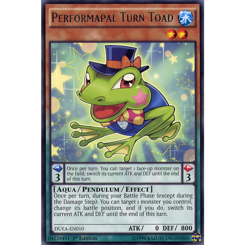 Performapal Turn Toad DUEA-EN010 Yu-Gi-Oh! Card from the Duelist Alliance Set