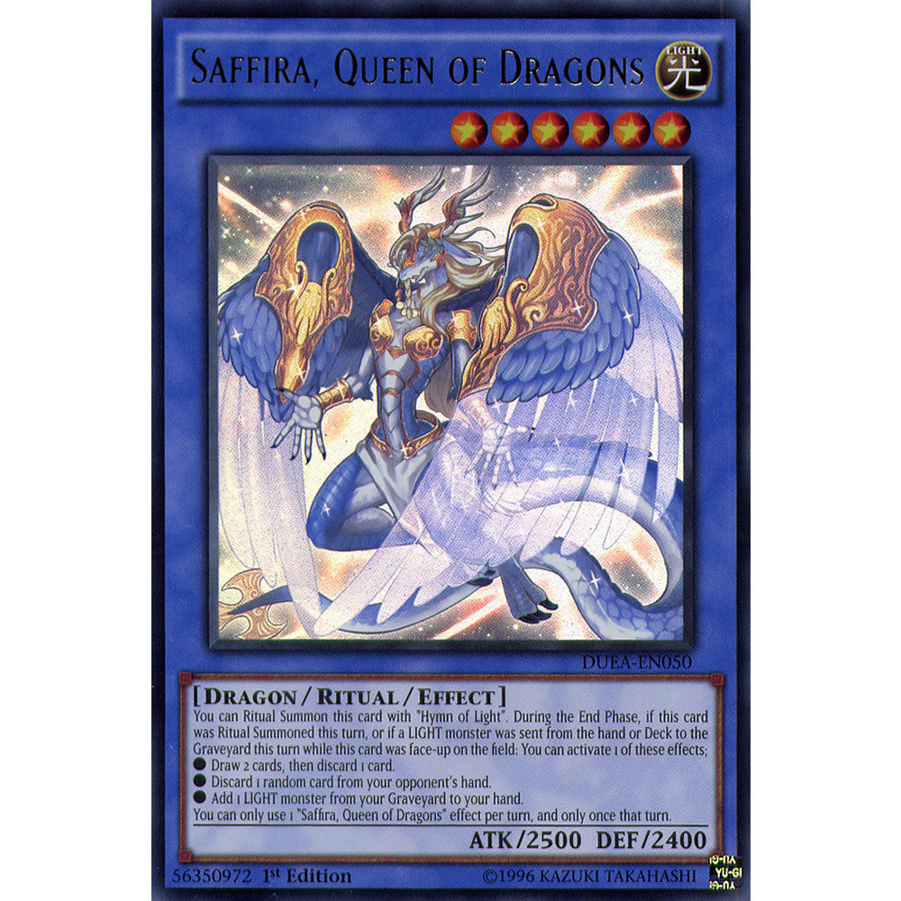 Saffira, Queen of Dragons DUEA-EN050 Yu-Gi-Oh! Card from the Duelist Alliance Set