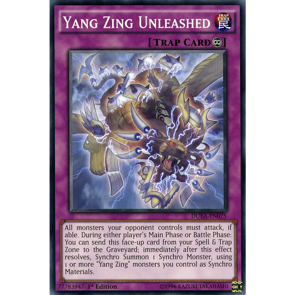 Yang Zing Unleashed DUEA-EN075 Yu-Gi-Oh! Card from the Duelist Alliance Set
