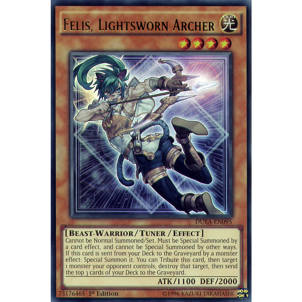 Felis, Lightsworn Archer DUEA-EN095 Yu-Gi-Oh! Card from the Duelist Alliance Set