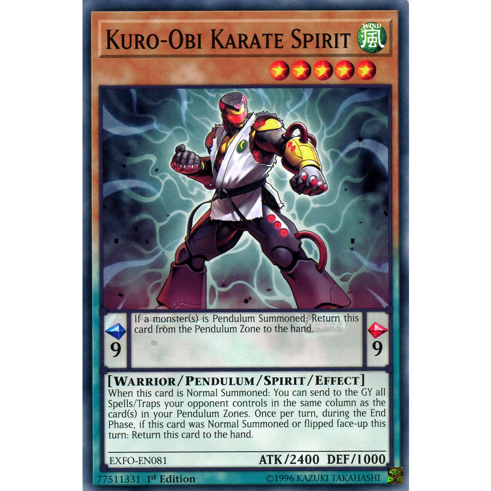 Kuro-Obi Karate Spirit EXFO-EN081 Yu-Gi-Oh! Card from the Extreme Force Set