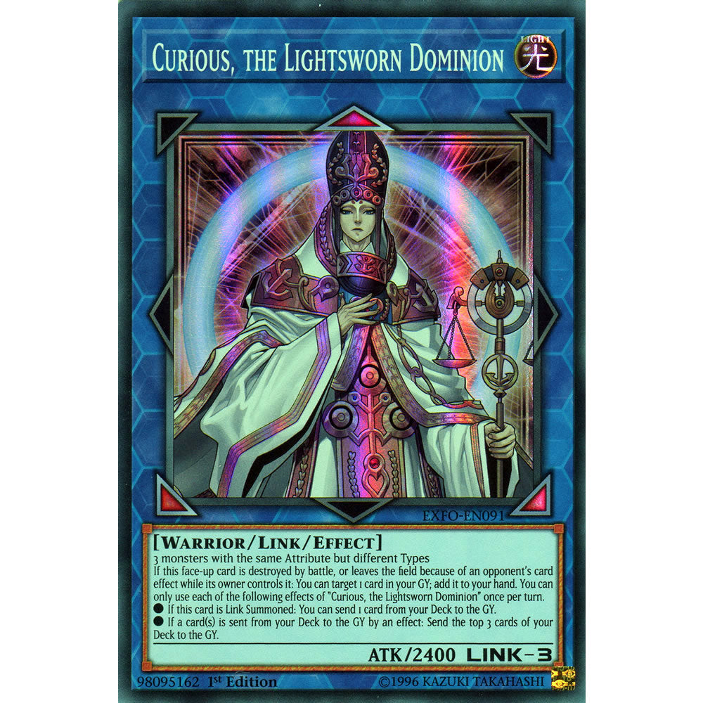 Curious, the Lightsworn Dominion EXFO-EN091 Yu-Gi-Oh! Card from the Extreme Force Set